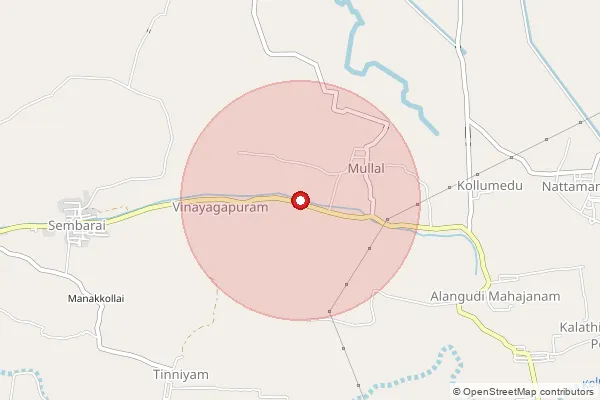 Map showing approximate area covered by Pincode 621706 — Sirumayankudi Bo, Tiruchirappalli