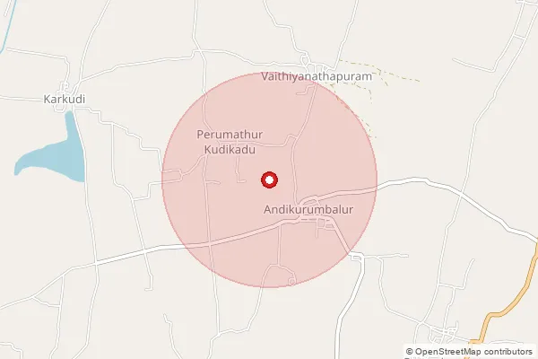 Map showing approximate area covered by Pincode 621717 — Andikurumbalur B.O, Perambalur