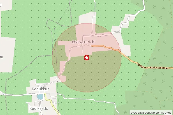 Map showing approximate area covered by Pincode 621719 — Asaveerankudikadu So, Ariyalur