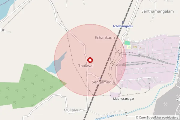 Map showing approximate area covered by Pincode 621730 — Dalavoy Bo, Ariyalur