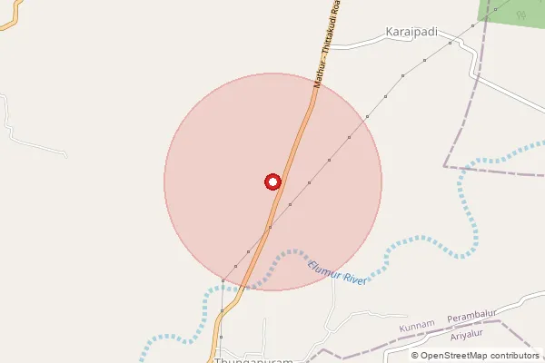 Map showing approximate area covered by Pincode 621805 — Kilaneduvoi Bo, Ariyalur