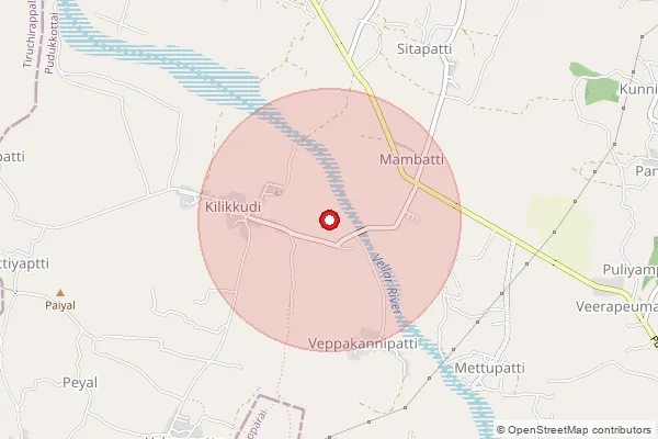 Map showing approximate area covered by Pincode 622102 — Ennai B.O, Pudukkottai