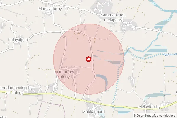 Map showing approximate area covered by Pincode 622203 — Ganapathipuram B.O, Pudukkottai
