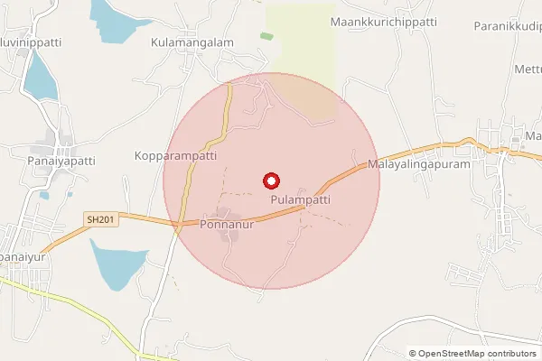 Map showing approximate area covered by Pincode 622404 — Rarapuram B.O, Pudukkottai