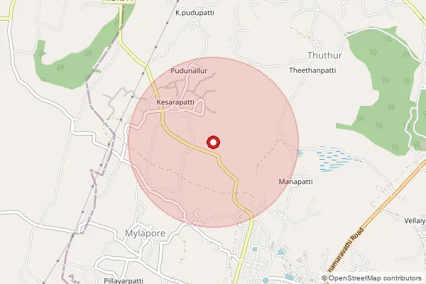Map showing approximate area covered by Pincode 622411 — Valayapatti S.O (Pudukkottai), Pudukkottai