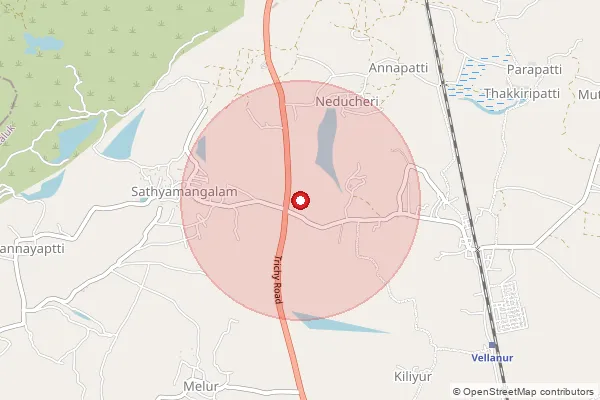 Map showing approximate area covered by Pincode 622501 — Puthambur B.O, Pudukkottai