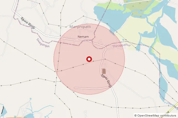 Map showing approximate area covered by Pincode 622503 — Athanur B.O, Pudukkottai