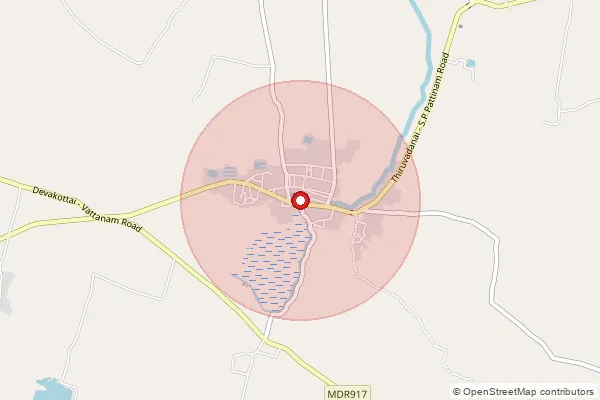 Map showing approximate area covered by Pincode 623315 — Nilamalagiamangalam Bo, Ramanathapuram