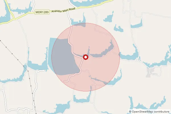 Map showing approximate area covered by Pincode 623401 — Radhanur Bo, Ramanathapuram