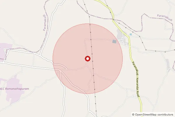 Map showing approximate area covered by Pincode 623403 — Muhilthagam Bo, Ramanathapuram