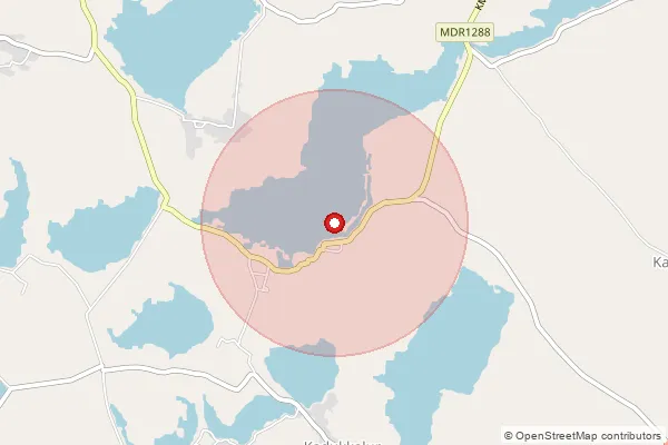 Map showing approximate area covered by Pincode 623407 — Thinaiyathur Bo, Ramanathapuram