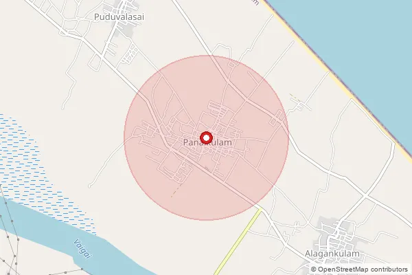 Map showing approximate area covered by Pincode 623522 — Panaikulam So, Ramanathapuram