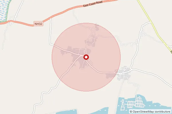Map showing approximate area covered by Pincode 623528 — Kilakidaram Bo, Ramanathapuram