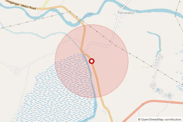 Map showing approximate area covered by Pincode 623530 — Kiliyur Bo, Ramanathapuram