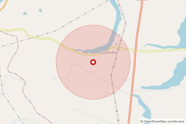 Map showing approximate area covered by Pincode 623537 — Naranamangalam Bo, Ramanathapuram