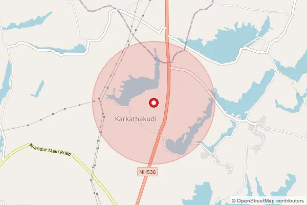 Map showing approximate area covered by Pincode 623538 — Arunoothimangalam Bo, Ramanathapuram