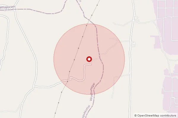 Map showing approximate area covered by Pincode 623603 — Kombuthi Kmu Bo, Ramanathapuram