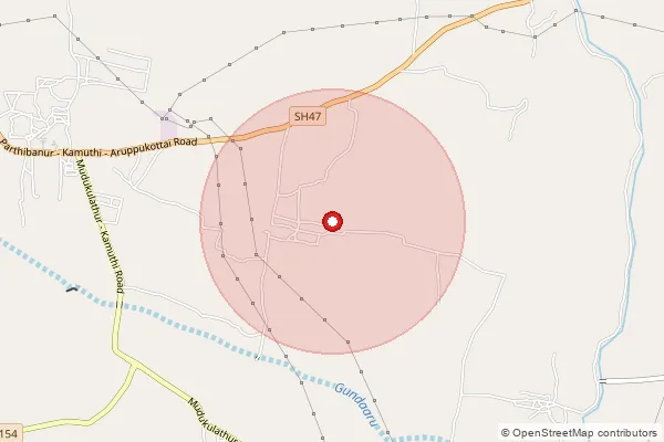 Map showing approximate area covered by Pincode 623604 — Pakkuvetti Bo, Ramanathapuram