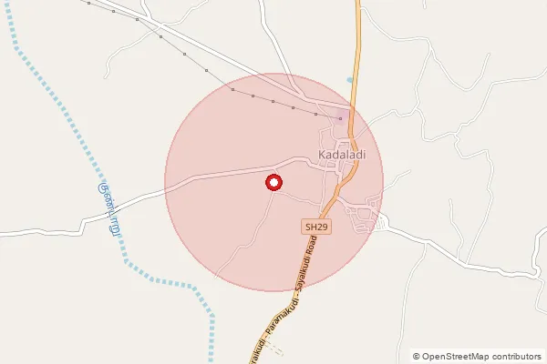 Map showing approximate area covered by Pincode 623703 — Oppilan Bo, Ramanathapuram