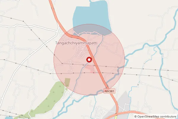 Map showing approximate area covered by Pincode 624612 — Chinnamandavadi Bo, Dindigul