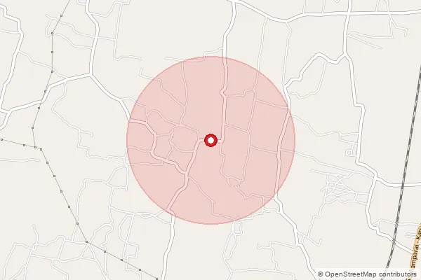Map showing approximate area covered by Pincode 624702 — Achanampatti Bo, Dindigul