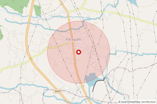 Map showing approximate area covered by Pincode 624705 — Kasavanampatti Bo, Dindigul