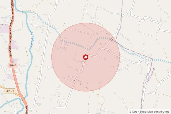 Map showing approximate area covered by Pincode 624709 — Agaram Bo, Dindigul