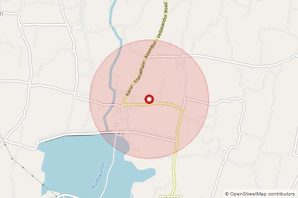 Map showing approximate area covered by Pincode 624710 — Alagapuri Bo, Dindigul