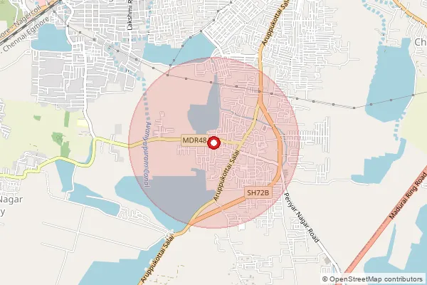 Map showing approximate area covered by Pincode 625012 — Avaniapuram So, Madurai