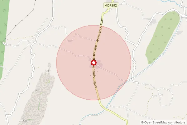 Map showing approximate area covered by Pincode 625105 — Arukkampatti Bo, Madurai