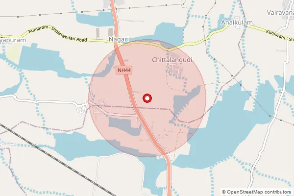 Map showing approximate area covered by Pincode 625122 — Narsingampatti Bo, Madurai