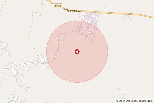 Map showing approximate area covered by Pincode 625201 — Puliankulam Bo, Madurai