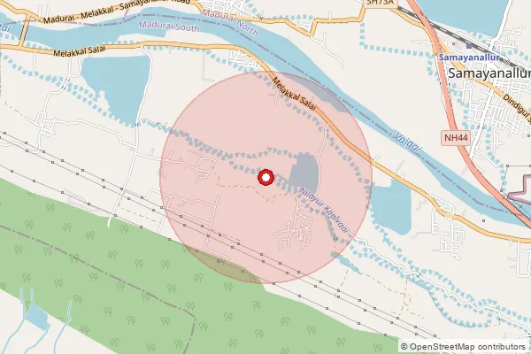 Map showing approximate area covered by Pincode 625234 — Melakkal Bo, Madurai