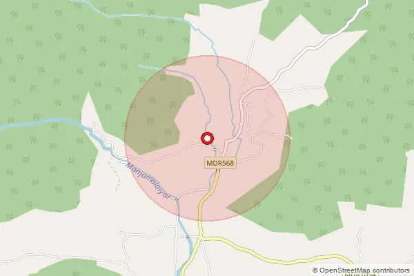Map showing approximate area covered by Pincode 625503 — Sendamangalam Bo, Madurai