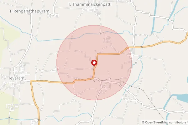 Map showing approximate area covered by Pincode 625530 — Sankarapuram B.O, Theni
