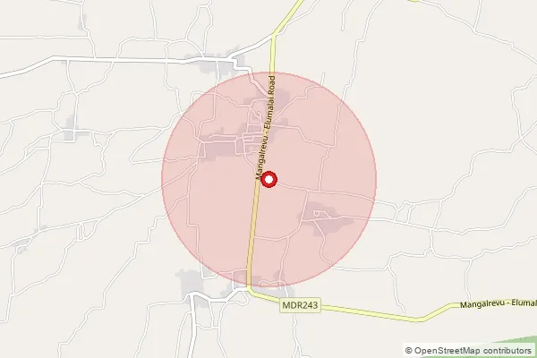 Map showing approximate area covered by Pincode 625535 — Jothilnayakanur B.O, Madurai