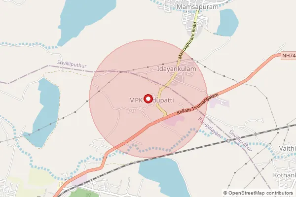 Map showing approximate area covered by Pincode 625556 — C.Pudupatti S.O, Theni