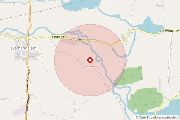 Map showing approximate area covered by Pincode 625602 — A.Vadipatti B.O, Theni