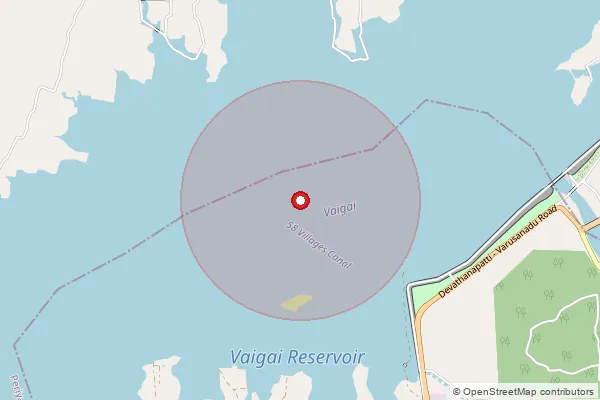 Map showing approximate area covered by Pincode 625603 — Melmangalam B.O, Theni