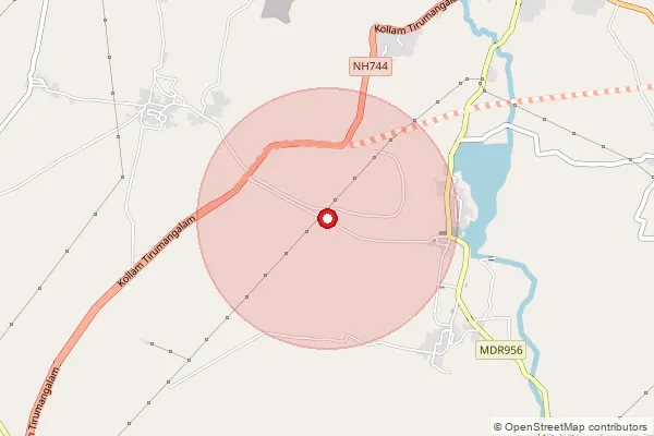 Map showing approximate area covered by Pincode 625702 — Msubbulapuram Bo, Madurai