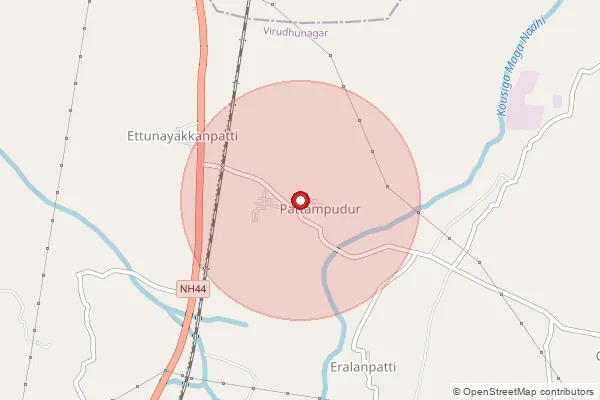 Map showing approximate area covered by Pincode 626003 — Inamreddiapatti Bo, Virudhunagar