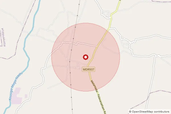 Map showing approximate area covered by Pincode 626004 — Periavallikulam Bo, Virudhunagar