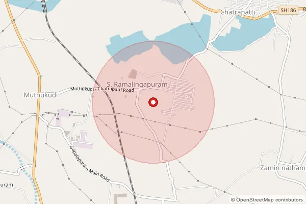 Map showing approximate area covered by Pincode 626102 — Nallamanaickenpatti Bo, Virudhunagar