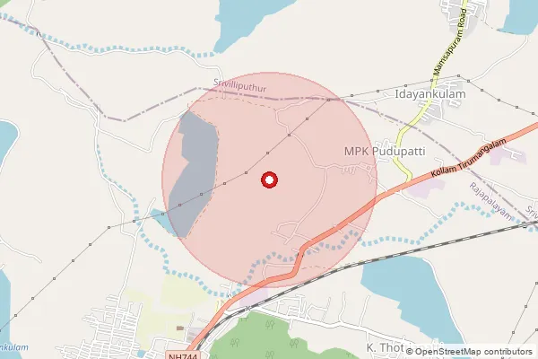 Map showing approximate area covered by Pincode 626110 — Melapattamkarisalkulam Bo, Virudhunagar
