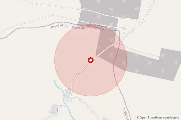 Map showing approximate area covered by Pincode 626118 — Thummusinnampatti Bo, Virudhunagar