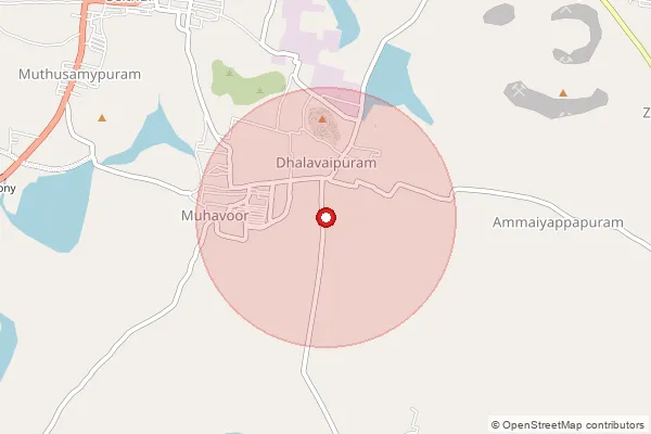 Map showing approximate area covered by Pincode 626122 — Settiyarpatti So, Virudhunagar
