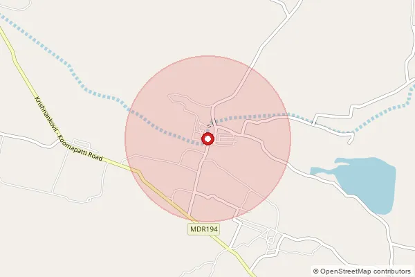 Map showing approximate area covered by Pincode 626126 — Kunnur South Bo, Virudhunagar