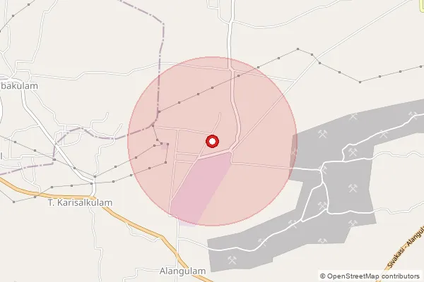 Map showing approximate area covered by Pincode 626127 — Appayanaickenpatti Bo, Virudhunagar