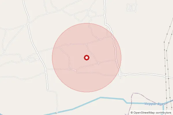 Map showing approximate area covered by Pincode 626128 — Salvarpatti Bo, Virudhunagar