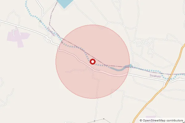 Map showing approximate area covered by Pincode 626130 — Tiruthangal So, Virudhunagar